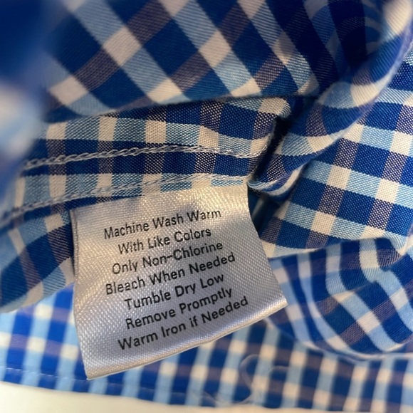 Esquire Men’s Performance Slim Fit Long Sleeve Blue and White Shirt 17 34/35 - Picture 5 of 13